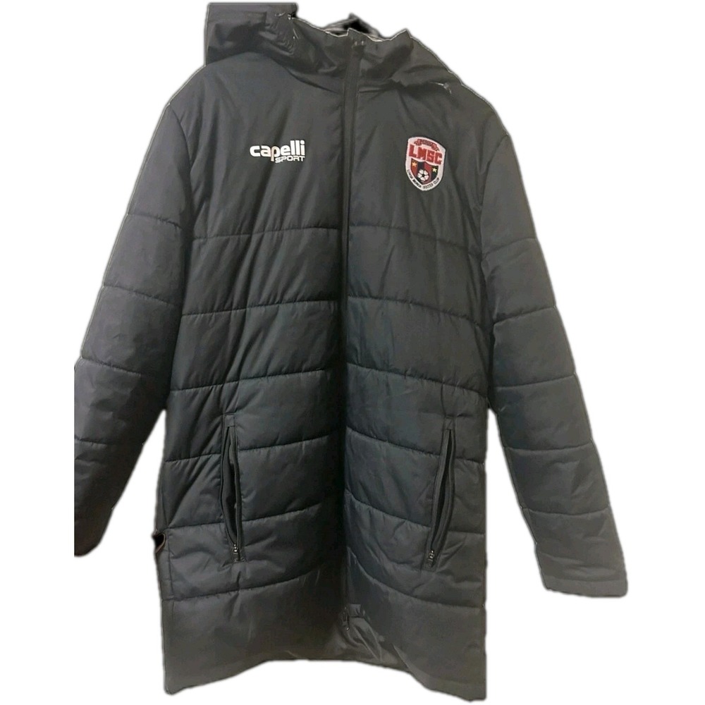 Capelli Sport LMSC Lower Merion Soccer Club Puffer Stadium Jacket Mens‎ S Black